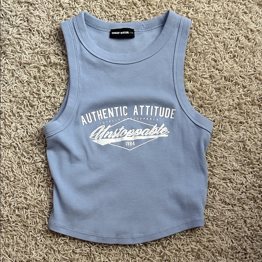 Tally Weijl Women’s XS Blue Cropped Tank Top